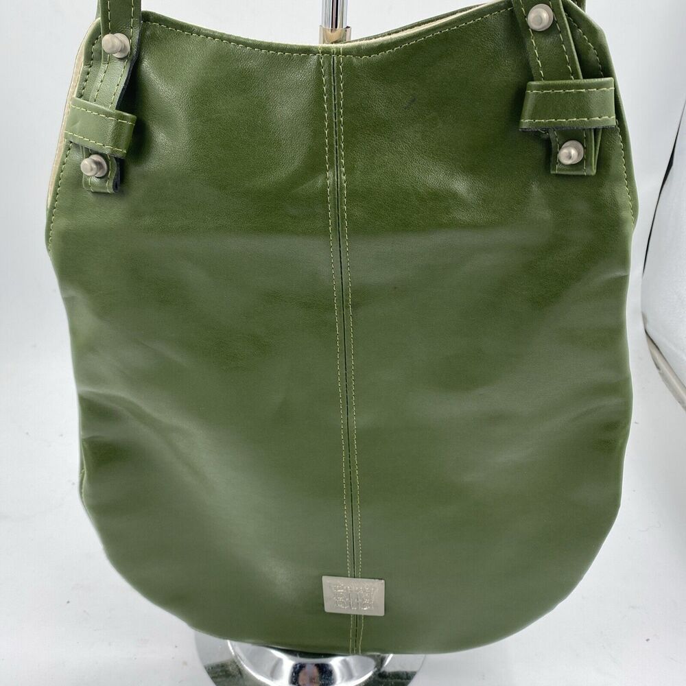 Rafeal Adon Leather Shoulder Bag Olive Green Saddle Bag Boho Minimalist - Picture 2 of 11